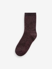 Pink and Green Cotton Rich Sparkle Ankle Socks 2 Pack - Image 2 of 3