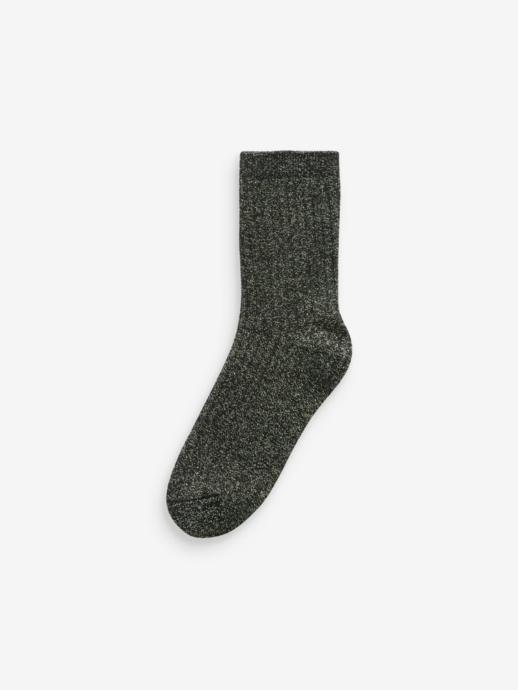 Pink and Green Cotton Rich Sparkle Ankle Socks 2 Pack - Image 3 of 3