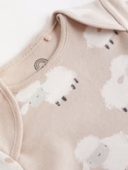 Grey Sheep Short Sleeve 100% Cotton Baby Bodysuits 5 Pack - Image 5 of 6