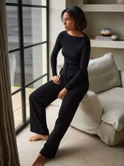Black ThermoGen Lightweight Long Sleeved Top - Image 2 of 8