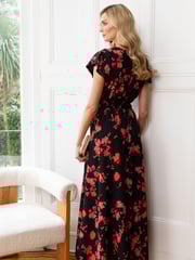 HotSquash Black Chiffon Wrap Top Maxi Dress - Image 2 of 3