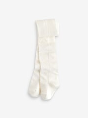 Cream Cotton Rich Textured Bow Tights - Image 1 of 1