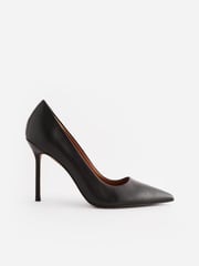 Black Forever Comfort Leather Point Toe Court Shoes - Image 3 of 8