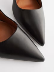 Black Forever Comfort Leather Point Toe Court Shoes - Image 7 of 8