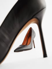 Black Forever Comfort Leather Point Toe Court Shoes - Image 8 of 8