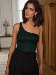 Green Sparkle One Shoulder Body - Image 4 of 8