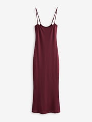 self. Burgundy Red Scoop Neck Strappy Dress - Image 6 of 7
