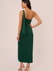 Adrianna Papell Green Satin Crepe Dress - Image 2 of 7