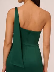 Adrianna Papell Green Satin Crepe Dress - Image 5 of 7