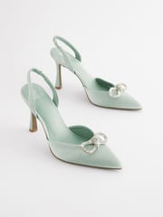 Mintgrün - Forever Comfort® Schuhe mit Absatz, Fersenriemen und Zierschleife - Bild 1 von 8