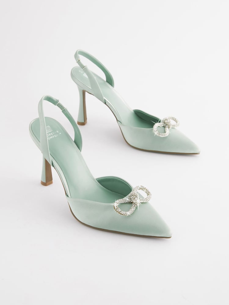 Mintgrün - Forever Comfort® Schuhe mit Absatz, Fersenriemen und Zierschleife - Bild 1 von 8 Mintgrün - Forever Comfort® Schuhe mit Absatz, Fersenriemen und Zierschleife - Bild 1 von 8