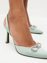 Mintgrün - Forever Comfort® Schuhe mit Absatz, Fersenriemen und Zierschleife - Bild 3 von 8