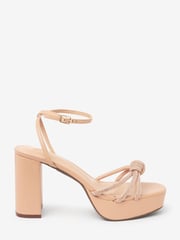 Rose Gold Forever Comfort® Platform Bling Twist Sandals - Image 3 of 6
