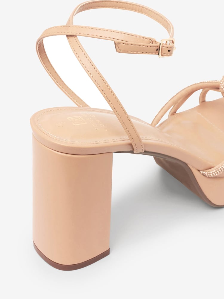 Rose Gold Forever Comfort® Platform Bling Twist Sandals - Image 6 of 6