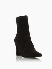 Dune London Black Optical Stretch Sock Ankle Boots - Image 1 of 6