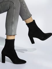 Dune London Black Optical Stretch Sock Ankle Boots - Image 6 of 6