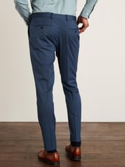 Blue Slim Fit Motion Flex Stretch Wool Blend Suit: Trousers - Image 3 of 7