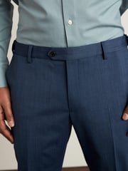 Blue Slim Fit Motion Flex Stretch Wool Blend Suit: Trousers - Image 4 of 7