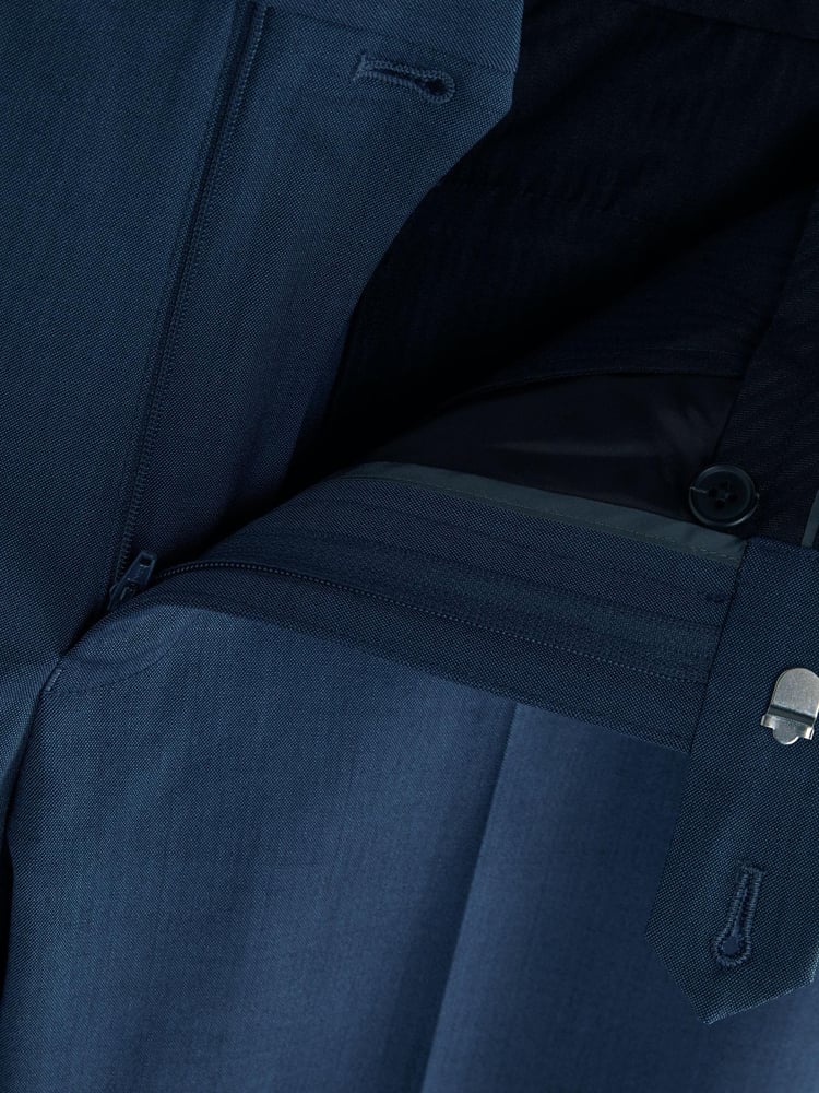 Blue Slim Fit Motion Flex Stretch Wool Blend Suit: Trousers - Image 7 of 7