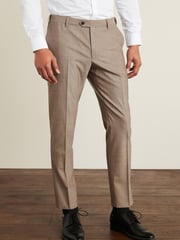 Taupe Tailored Fit Wool Blend Motion Flex Suit: Trousers - Image 1 of 4