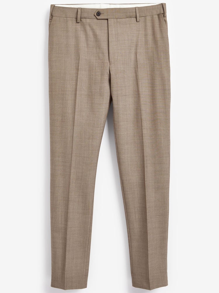 Taupe Tailored Fit Wool Blend Motion Flex Suit: Trousers - Image 4 of 4