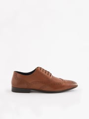 Tan Brown Wide Fit Leather Oxford Brogue Shoes - Image 2 of 6