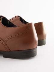 Tan Brown Wide Fit Leather Oxford Brogue Shoes - Image 4 of 6