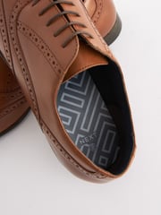 Tan Brown Wide Fit Leather Oxford Brogue Shoes - Image 5 of 6