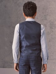 Blue Check Waistcoat, Blue Shirt & Tie Set Waistcoat (12mths-16yrs) - Image 2 of 6