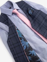 Blue Check Waistcoat, Blue Shirt & Tie Set Waistcoat (12mths-16yrs) - Image 6 of 6
