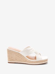 Bone White Regular/Wide Fit Forever Comfort® Weave Mule Wedges - Image 3 of 6
