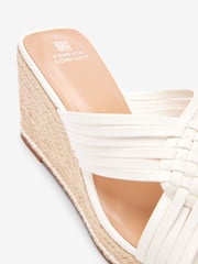 Bone White Regular/Wide Fit Forever Comfort® Weave Mule Wedges - Image 6 of 6