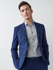 Bright Blue Slim Fit Motionflex Stretch Suit Jacket - Image 1 of 9