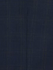 Navy Blue Motion Flex Stretch Check Suit Waistcoat - Image 12 of 13