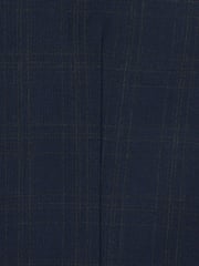 Navy Blue Motion Flex Stretch Check Suit Waistcoat - Image 13 of 13