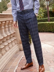 Blue Tailored Fit Check Suit: Trousers - Image 1 of 8