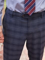 Blue Tailored Fit Check Suit: Trousers - Image 4 of 8