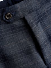 Blue Tailored Fit Check Suit: Trousers - Image 7 of 8