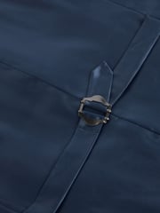 Mid Blue Motion Flex Stretch Check Suit: Waistcoat - Image 3 of 6