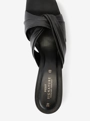 Black Leather Signature Twist Mules - Image 4 of 5