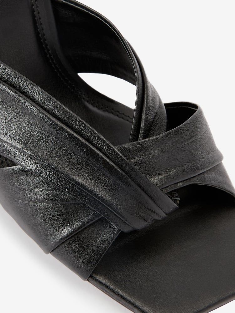 Black Leather Signature Twist Mules - Image 5 of 5