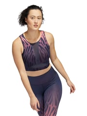Marineblau/blau - adidas Crop Top mit Tigermuster - Bild 1 von 9