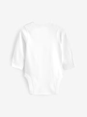 White 3 Pack Kind To Skin Long Sleeve Baby Bodysuits - Image 3 of 4