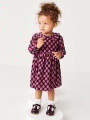 Blue Printed Velvet Dress (3mths-7yrs) - Image 1 of 5