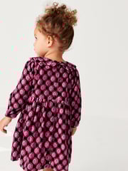 Blue Printed Velvet Dress (3mths-7yrs) - Image 2 of 5