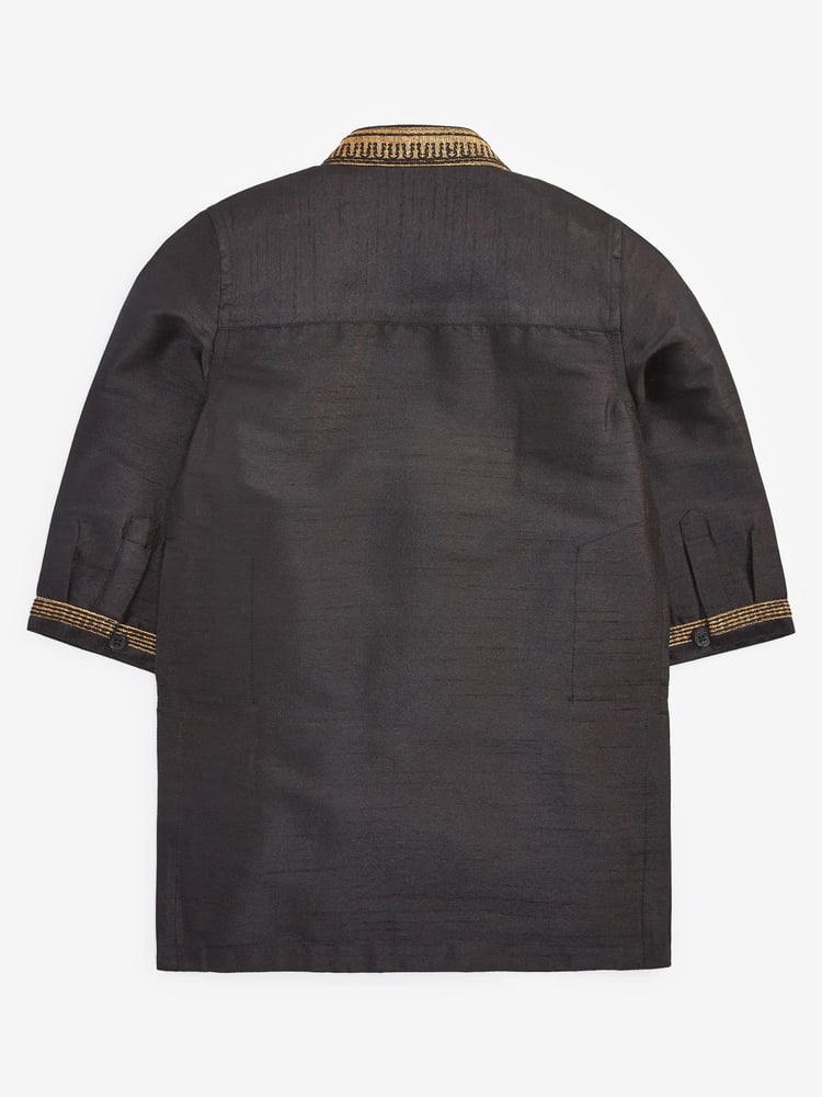 Black Regular Length Embroidered Boys Kurta (3mths-7yrs) - Image 5 of 5