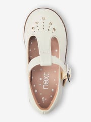 White Standard Fit (F) Star Charm T-Bar Shoes - Image 2 of 4