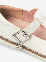 White Standard Fit (F) Star Charm T-Bar Shoes - Image 3 of 4