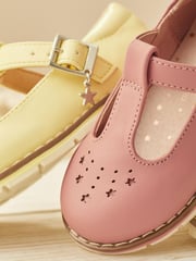 Lemon Yellow Standard Fit (F) Star Charm T-Bar Shoes - Image 6 of 6