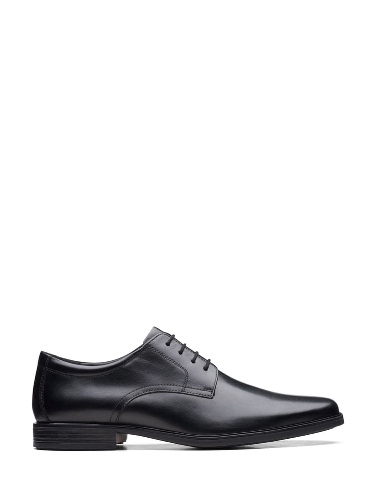 Clarks Black Chrome Standard Fit (G) Leather Howard Walk Derby Shoes - Image 1 of 7